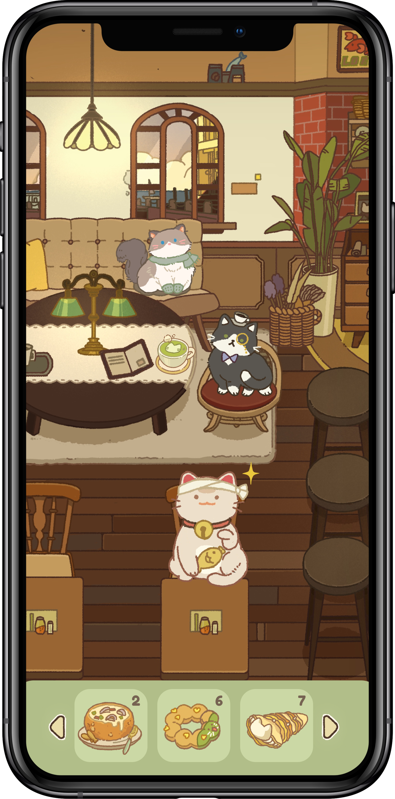Catena decorated café and cat visitors screen