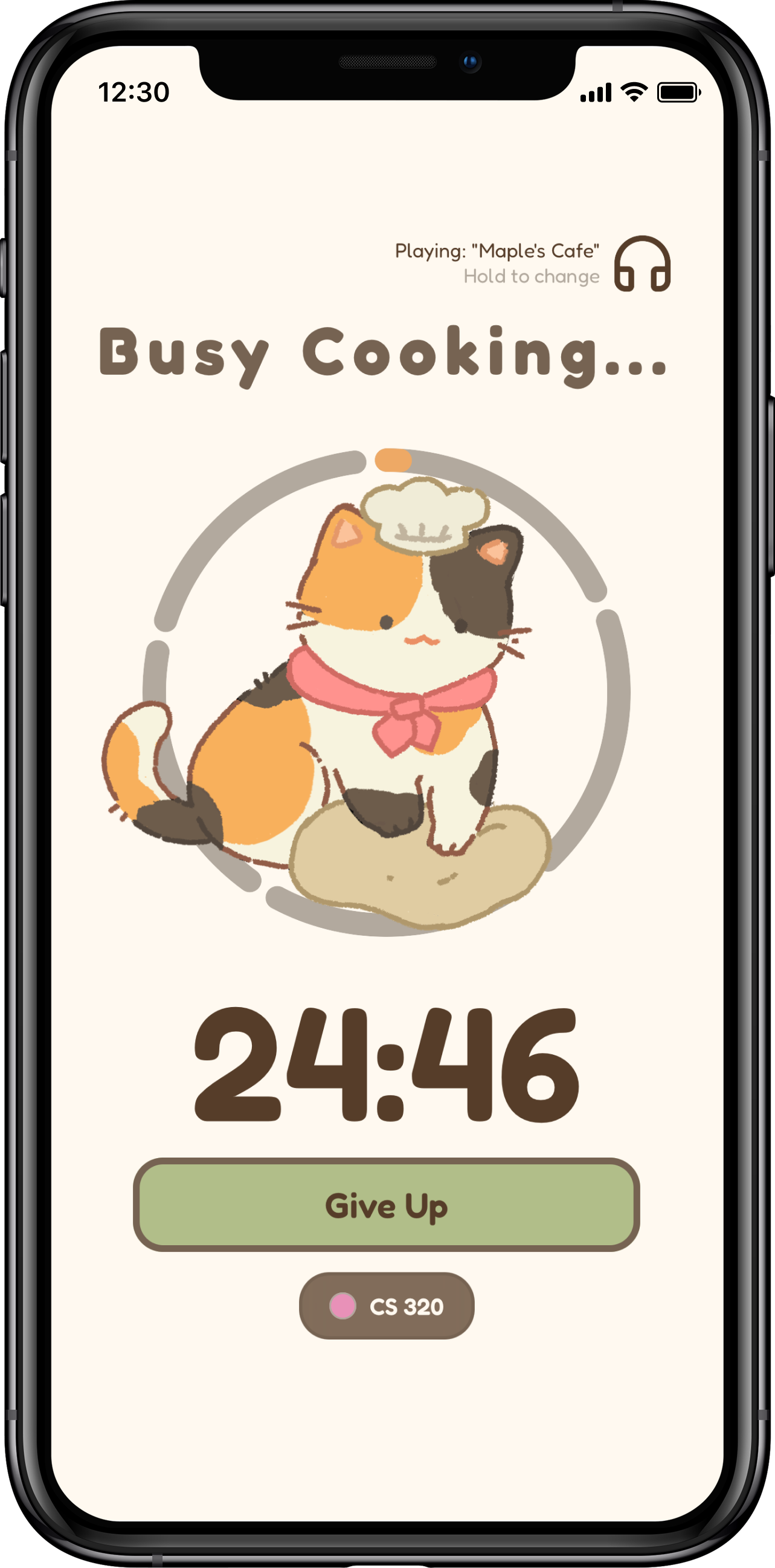 Catena timer and recipe cooking screen